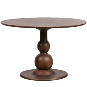 eettafel rond bolvormig bruin mango hout
