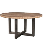 eettafel rond massief zwarte metalen poot
