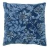 vierkant sierkussen textiel blauw bloemenprint