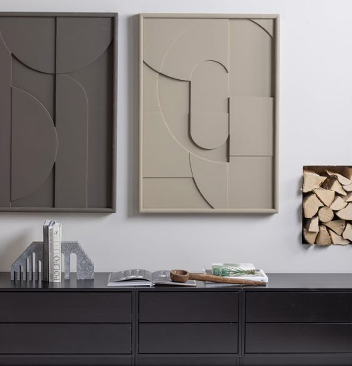 3D patroon minimalistisch rechthoekig schilderijen