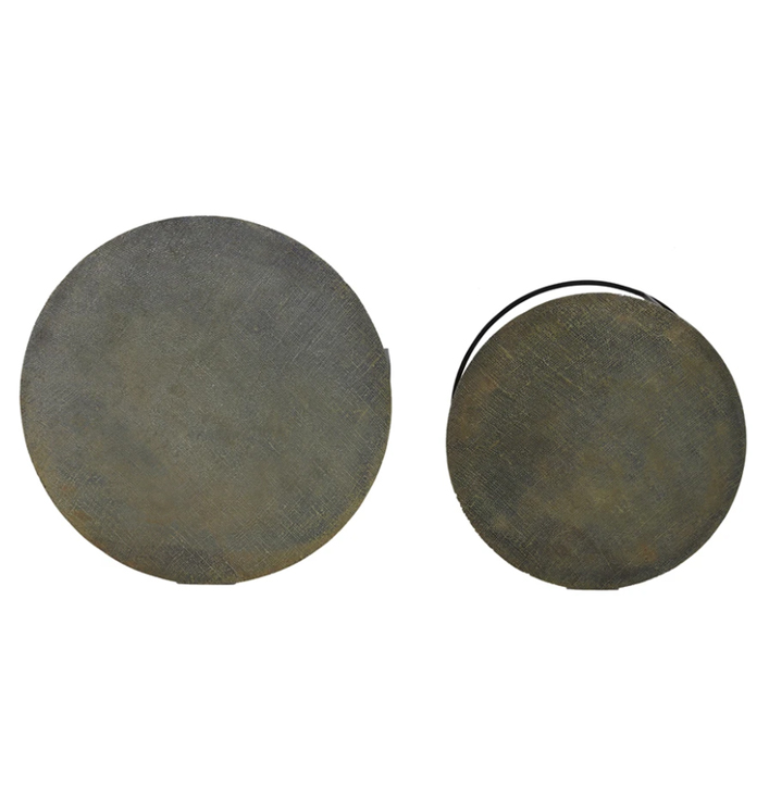 Antiek brons rond metaal salontafel