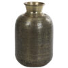 Antiek bronzen vaas met structuur en smalle hals klein
