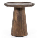 Bijzettafel rond bruin mangohout