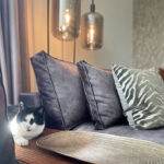 Gerookt glas vloerlamp zwart