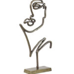 Gezicht ornament op standaard brons