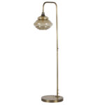 Gouden vloerlamp met glazen kap