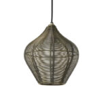 Hanglamp antiek brons met raster