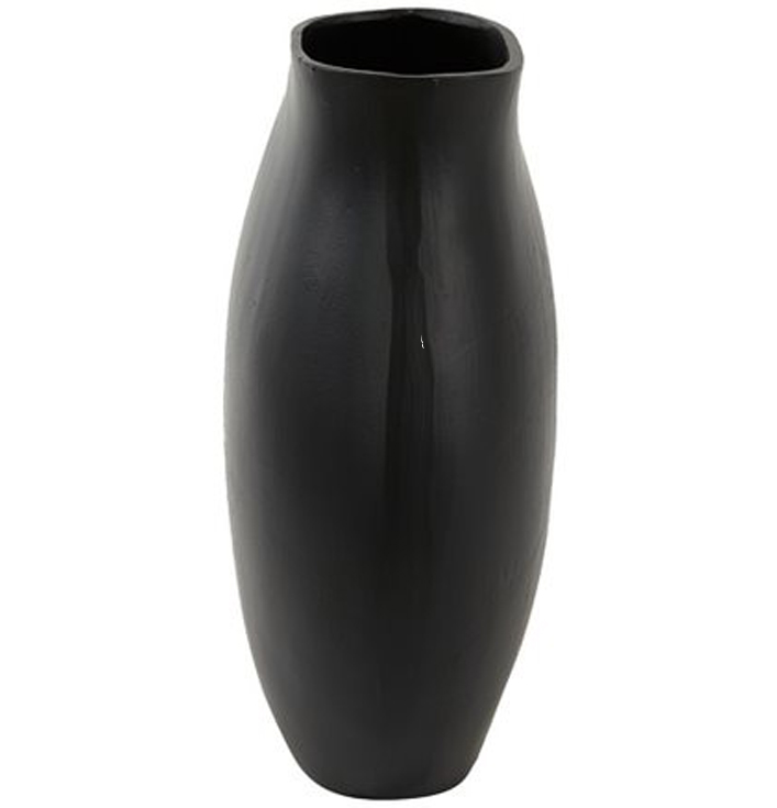 Metalen decoratie vaas in zwart
