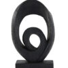 Rond ornament van hout in zwart