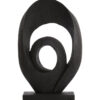 Ornament in rond van zwart hout