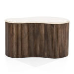Salontafel marmer en mangohout organisch