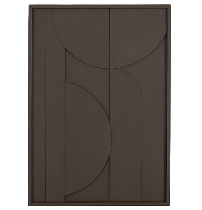 Schilderij hout rechthoek espresso minimalistisch