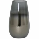 Zilver grijze vaas van glas metallic
