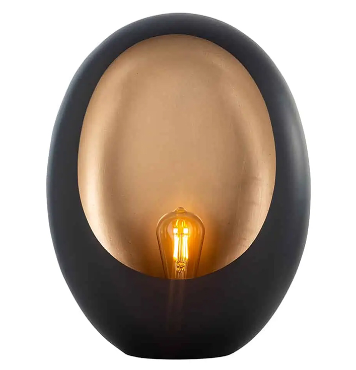 Zwart gouden ovale tafellamp