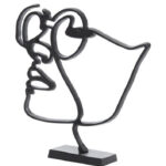 Zwart metaal ornament gezicht