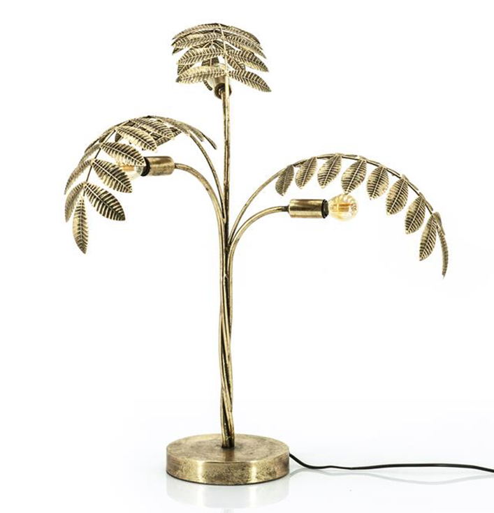 gouden tafellamp met takken en bladeren