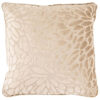 Beige vierkant sierkussen met fluweel patroon