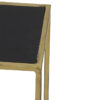 Bovenkant gouden wandtafel met zwart blad