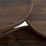 Bruin rond mangohout salontafels