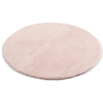 Hoogpolig polyester kleur 43 roze vloerkleed
