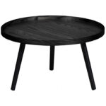 Hout bijzettafel zwart rond