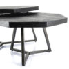 Hout metaal zwart salontafel set