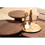 Mangohout salontafels bruin rond