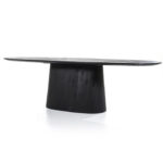 Mangohout zwart ovaal eettafel