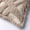 Patroon sierkussen met franjes beige