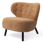 Polyester teddy fauteuil bruin