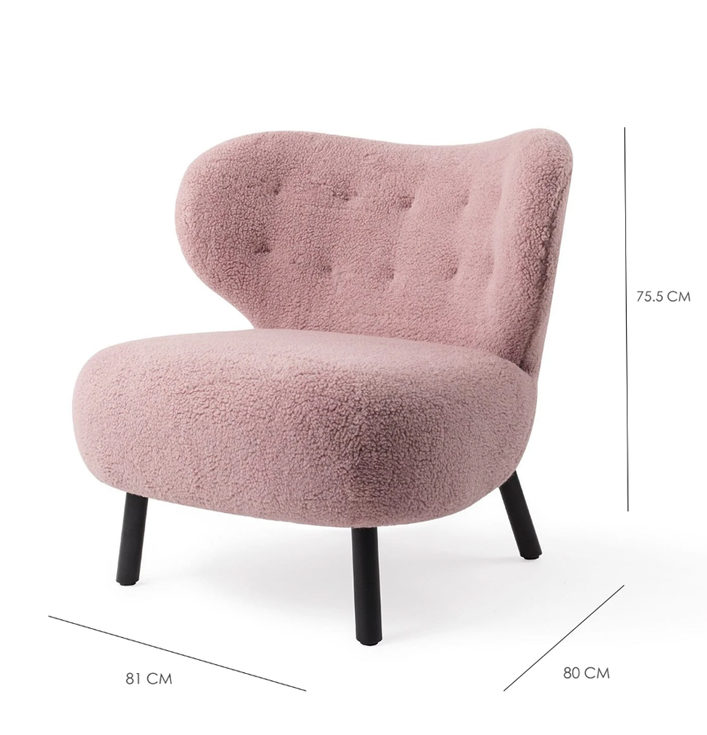 Polyester teddy fauteuil roze