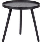 Rond bijzettafel hout zwart