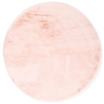 Rond roze vloerkleed polyester