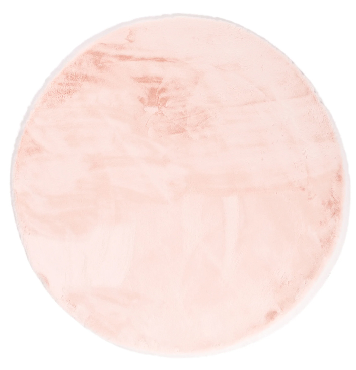 Rond roze vloerkleed polyester