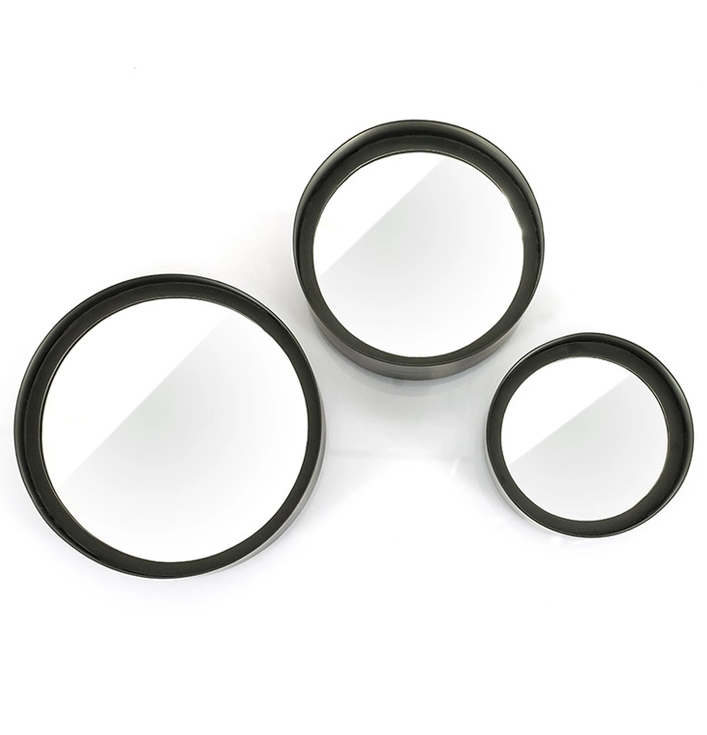 Ronde spiegels zwart set van drie