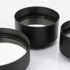 Set van drie ronde zwarte spiegels