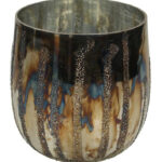 Theelicht roestig glas zilver