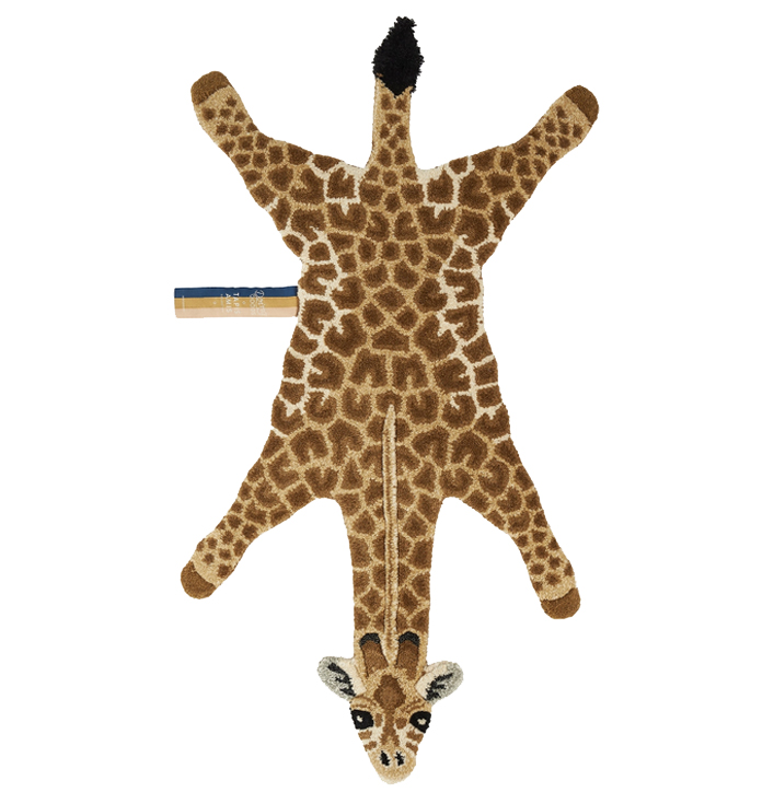 Vloerkleed giraffe bruin beige van katoen en wol