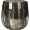 Waxinelichthouder glas zilver roestig
