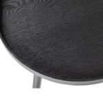 Zwart hout bijzettafel rond