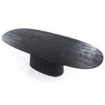 Zwart mangohout eettafel ovaal
