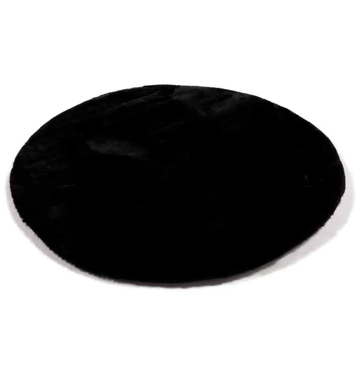Zwart polyester vloerkleed