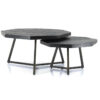 Salontafel set achthoek zwart hout