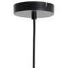 Detail foto zwart pendel glazen hanglamp rookglas