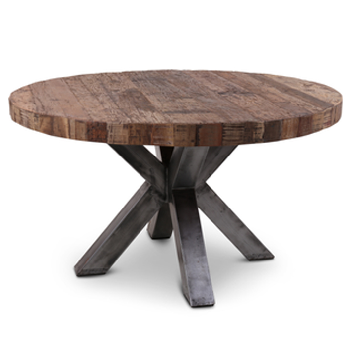 Eettafel bruin hout gerecycled