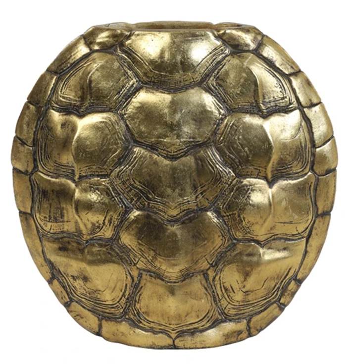 Gouden schildpad vaas ovaal