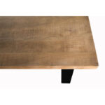 Hout bruin recht eettafel zwarten poot