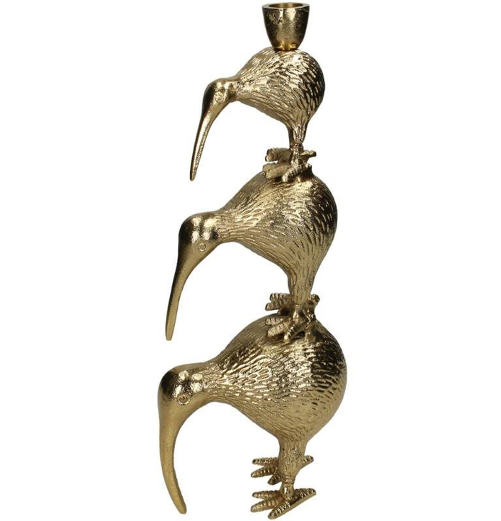Kandelaar goud aluminium vogeltjes