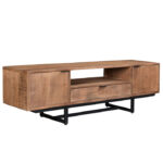 Kast bruin hout driedeurs