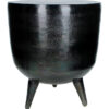 Krukje zwart aluminium rond